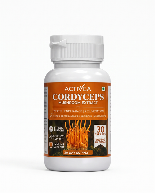 Activea Cordyceps Militaris Mushroom Extract — 30 vegetarian capsules, 500 mg per capsule